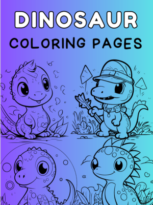 8 Dinosaur Coloring Pages for kids