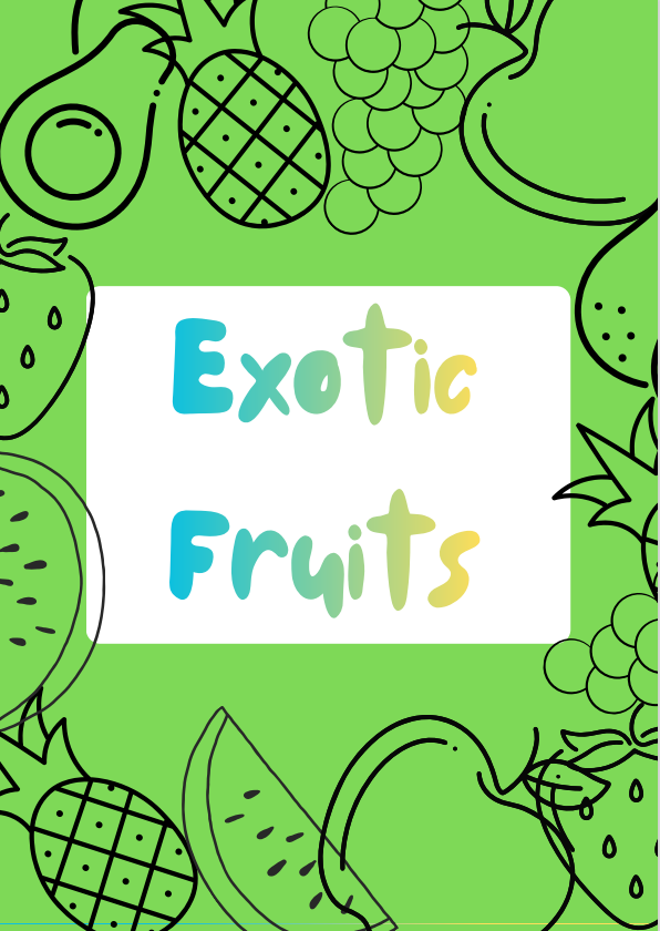 Exotic Fruits Coloring Page